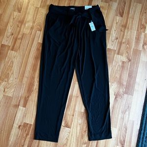 Express Black Paperbag Pants Size M NWT